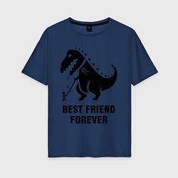 Женская футболка оверсайз Godzilla best friend