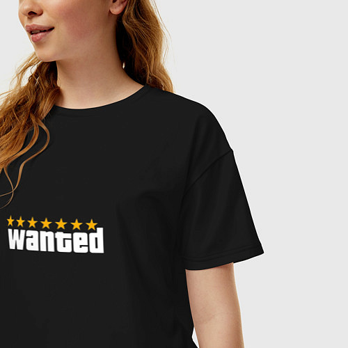 Женская футболка оверсайз Wanted GTA / Черный – фото 3