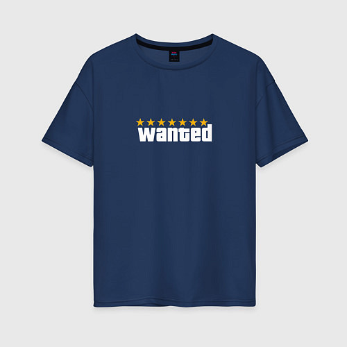 Женская футболка оверсайз Wanted GTA / Тёмно-синий – фото 1