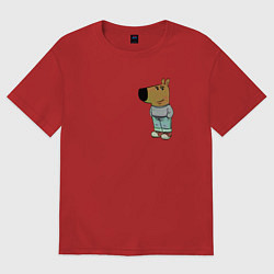 Футболка оверсайз женская Чилловый парень, цвет: красный
