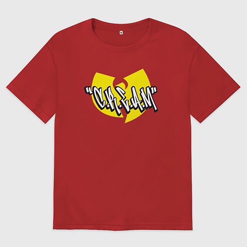 Женская футболка оверсайз Wu-Tang Clan cream / Красный – фото 1