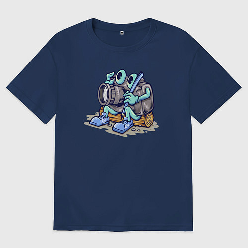 Женская футболка оверсайз Я фотограф / Тёмно-синий – фото 1