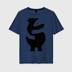 Женская футболка оверсайз Медвежий Инь-Янь