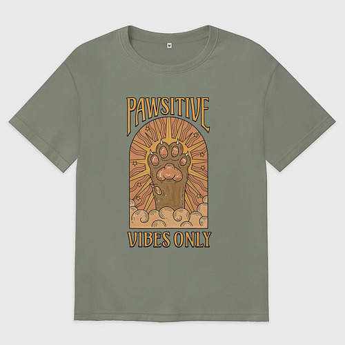 Женская футболка оверсайз Pawsitive vibes / Авокадо – фото 1