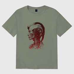 Футболка оверсайз женская Биокибернетический киборг, цвет: авокадо