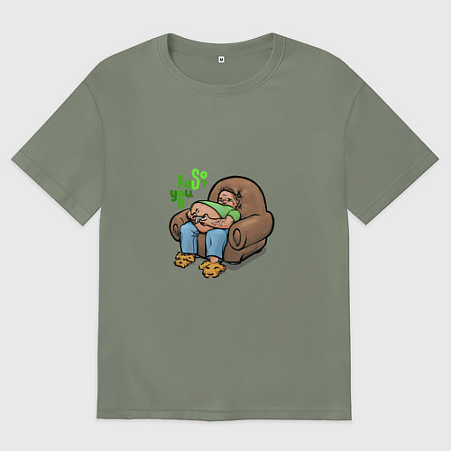 Женская футболка оверсайз Слишком быстрый для тебя / Авокадо – фото 1