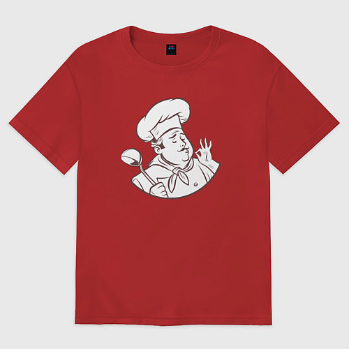 Женская футболка оверсайз Cool chef / Красный – фото 1