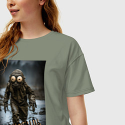 Футболка оверсайз женская Человек в чернобыле, цвет: авокадо — фото 2