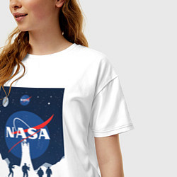 Футболка оверсайз женская NASA открытия, цвет: белый — фото 2