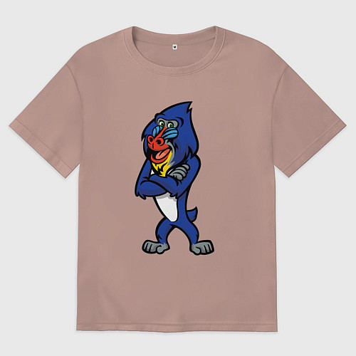 Женская футболка оверсайз Мандрил / Пыльно-розовый – фото 1