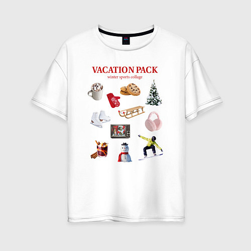 Женская футболка оверсайз Vacation pack / Белый – фото 1