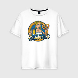 Футболка оверсайз женская Oktoberfest, цвет: белый