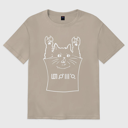 Женская футболка оверсайз 30 Seconds to Mars - cat rock / Миндальный – фото 1