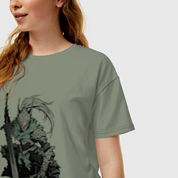 Футболка оверсайз женская Боевой пехотинец в броне, цвет: авокадо — фото 2