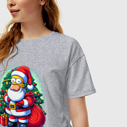 Футболка оверсайз женская Santa Simpson - ai art, цвет: меланж — фото 2