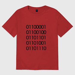 Футболка оверсайз женская Admin бинарный код, цвет: красный