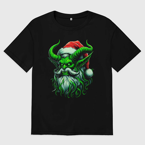 Женская футболка оверсайз Крампус / Черный – фото 1