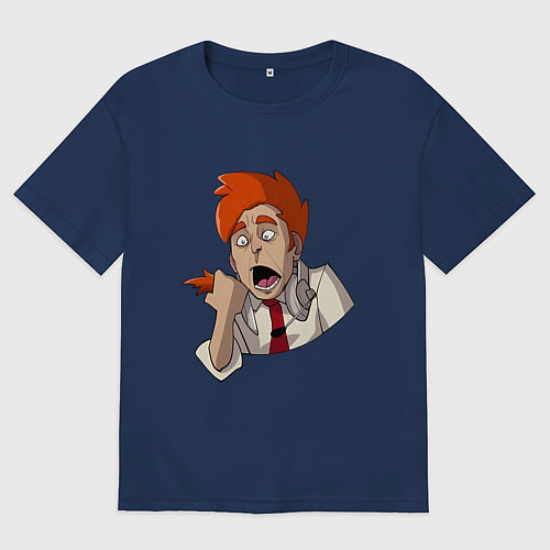 Женская футболка оверсайз Нервный диспетчер из Каламбур: Крутое пике / Тёмно-синий – фото 1