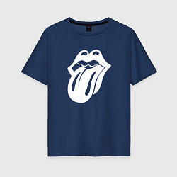 Женская футболка оверсайз Rolling Stones - white logo