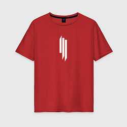 Футболка оверсайз женская Skrillex - logo, цвет: красный