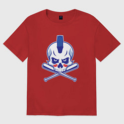 Футболка оверсайз женская Punk baseball, цвет: красный