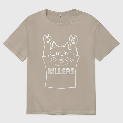 Женская футболка оверсайз The Killers - cat rock / Миндальный – фото 1