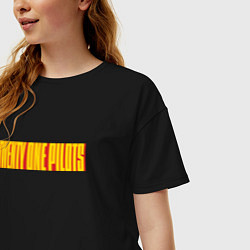 Футболка оверсайз женская Twenty one pilots - color logo, цвет: черный — фото 2