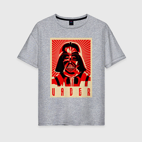 Женская футболка оверсайз Звёздные войны яростный Вейдер / Меланж – фото 1