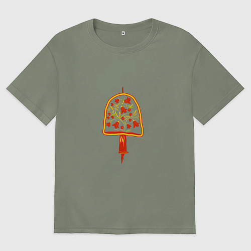 Женская футболка оверсайз Колокольчик / Авокадо – фото 1