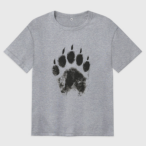 Женская футболка оверсайз Медвежий след / Меланж – фото 1