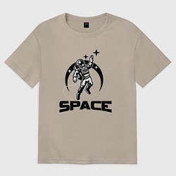 Футболка оверсайз женская Space mood, цвет: миндальный