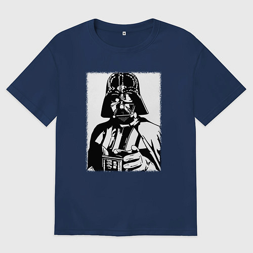Женская футболка оверсайз Лорд Вейдер / Тёмно-синий – фото 1