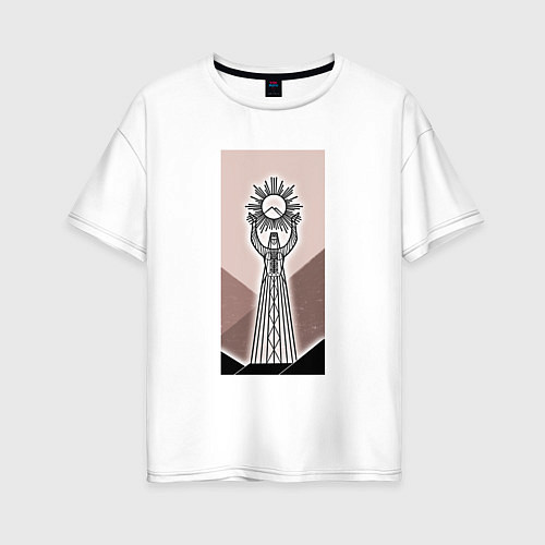 Женская футболка оверсайз Фатима держит солнце / Белый – фото 1