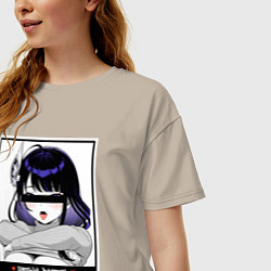Футболка оверсайз женская Секси Шогун Райден - Genshin impact, цвет: миндальный — фото 2