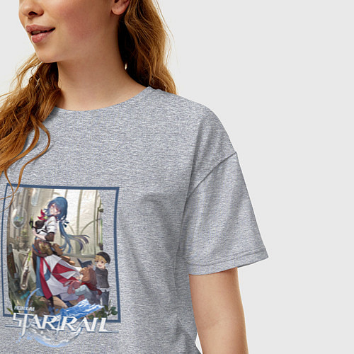 Женская футболка оверсайз Наташа / Меланж – фото 3