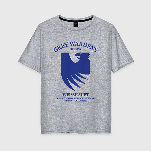 Женская футболка оверсайз Grey Wardens - Dragon Age / Меланж – фото 1