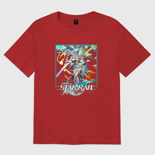 Женская футболка оверсайз Светлячок / Красный – фото 1