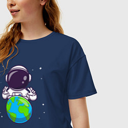 Футболка оверсайз женская Моя земля, цвет: тёмно-синий — фото 2