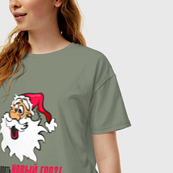 Футболка оверсайз женская Опять новый год, цвет: авокадо — фото 2