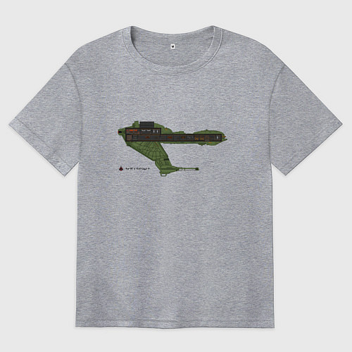 Женская футболка оверсайз Клингонская хищная птица / Меланж – фото 1