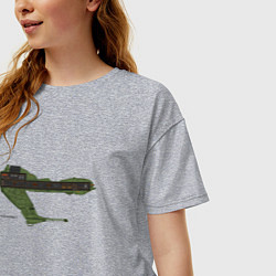 Футболка оверсайз женская Клингонская хищная птица, цвет: меланж — фото 2