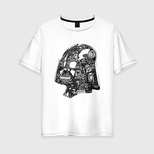 Женская футболка оверсайз Dark side карандаш / Белый – фото 1