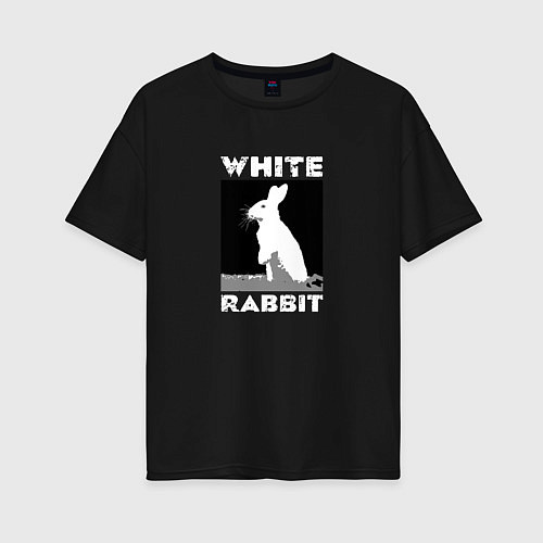 Женская футболка оверсайз White rabbit / Черный – фото 1