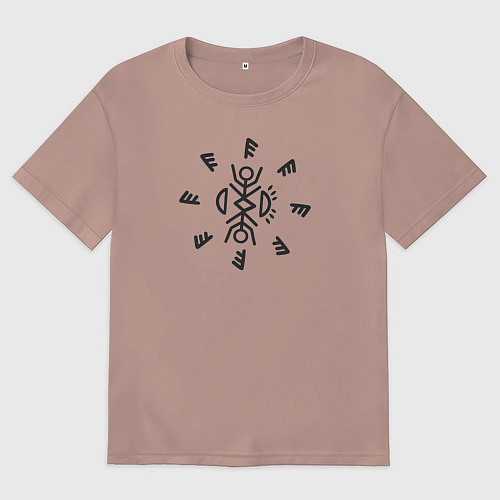 Женская футболка оверсайз Таинственный амулет Извне / Пыльно-розовый – фото 1