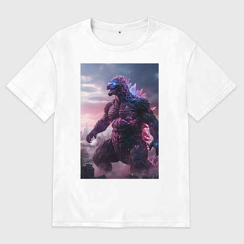 Женская футболка оверсайз Годзилла - король монстров / Белый – фото 1
