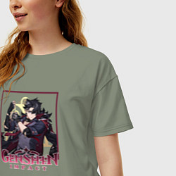 Футболка оверсайз женская Ризли, цвет: авокадо — фото 2