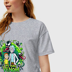 Футболка оверсайз женская Rick and Morty - we are Venom portal, цвет: меланж — фото 2