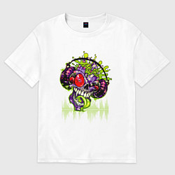 Футболка оверсайз женская DJ Zombie, цвет: белый