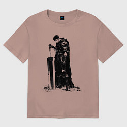 Футболка оверсайз женская Berserk мечник, цвет: пыльно-розовый