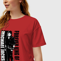 Футболка оверсайз женская Michael Jackson - forever king of pop, цвет: красный — фото 2